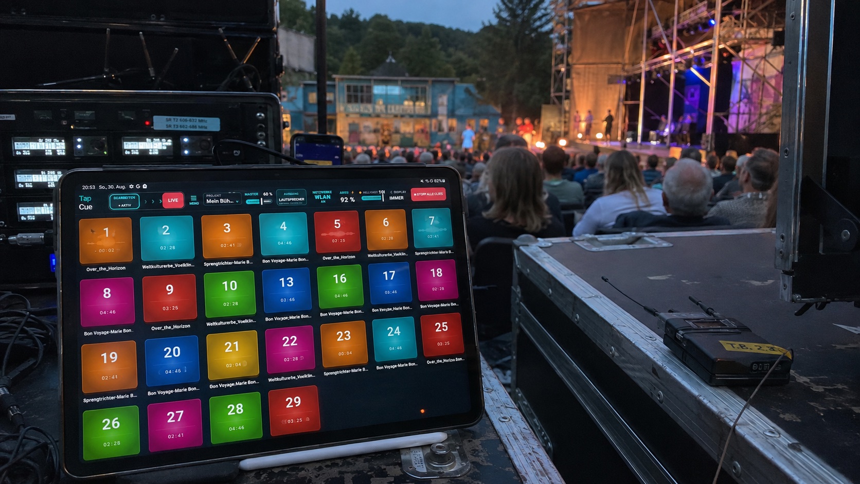 TapCue bei einer Open-Air-Veranstaltung